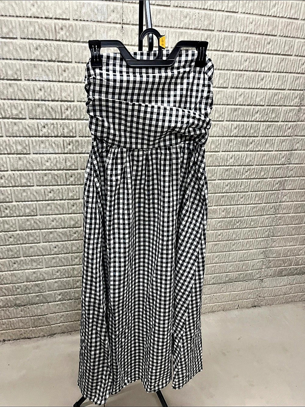 Cupshe Gingham Maxi Dress in Black & White Size Medium NWT